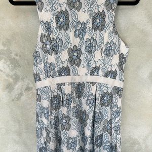 Miami blue and white pleated dress